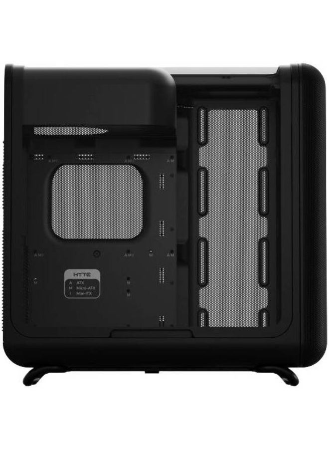 هايت علبة كمبيوتر ألعاب X50 ATX متوسطة الحجم - تدعم لوحات E-ATX/mATX/ITX، زجاج عازل للصوت بسماكة 4 مم، شبكة تهوية كاملة، تدعم حتى 10 مراوح، وحدة معالجة رسومات 430 مم، تدعم المشعات من الأمام/الجانب/الخلف، منافذ USB-C/USB-A، لون أسود فاحم | CS-HYTE-X50G-BB - Image 4